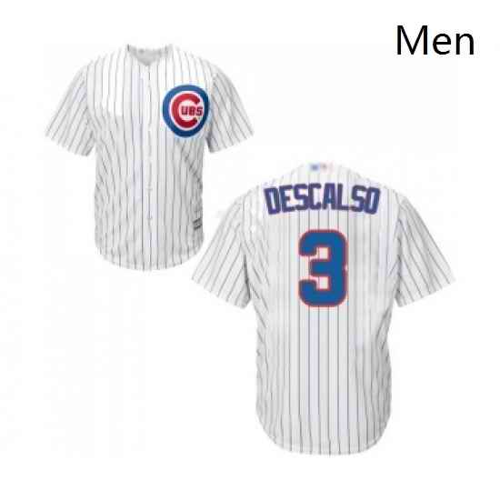 Mens Chicago Cubs 3 Daniel Descalso Replica White Home Cool Base Baseball Jersey